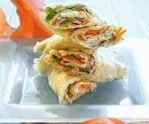Gemüse-Putenwraps mit Fisch