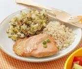 Hähnchenschnitzel mit Reis