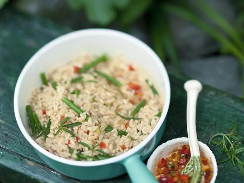 Bohnenkraut-Risotto & Ratatouillegemüse