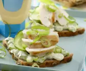 Brot mit Hähnchen und Lauchzwiebeln
