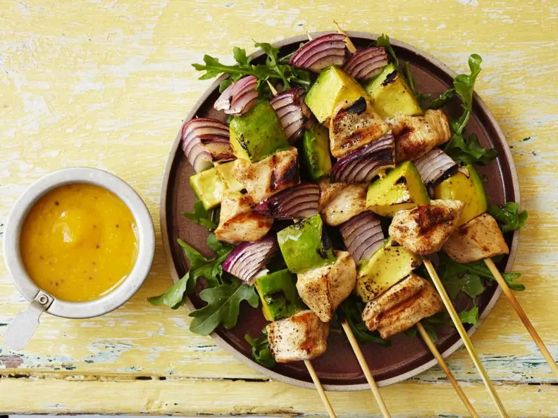 Hähnchenspieße mit Fruchtsauce