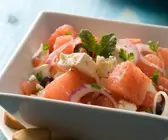 Wassermelonensalat mit Schafskäse