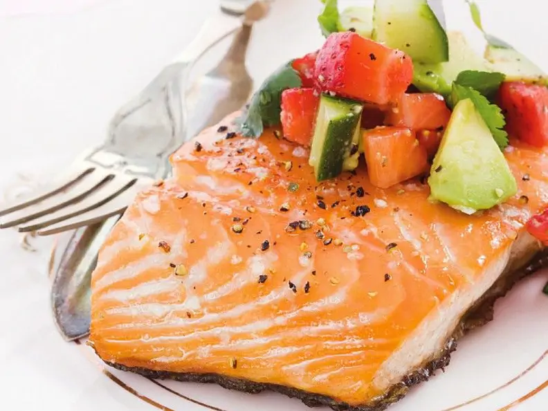 Lachs mit Erdbeeren