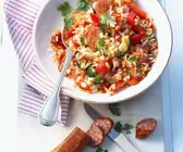 Paprika-Reis mit Wurst