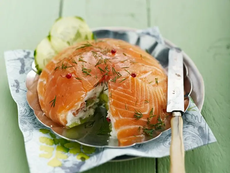 Lachs-Frischkäsetorte