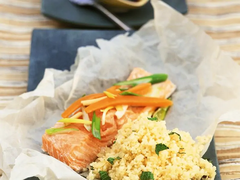 Lachsforelle mit Couscous