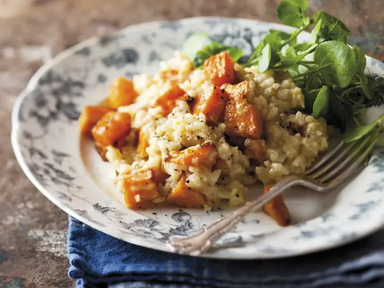 Kürbis-Risotto mit Gorgonzola