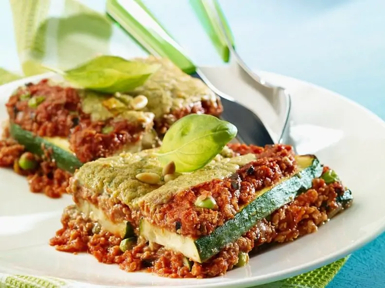 Gemüse-Hackfleisch-Lasagne