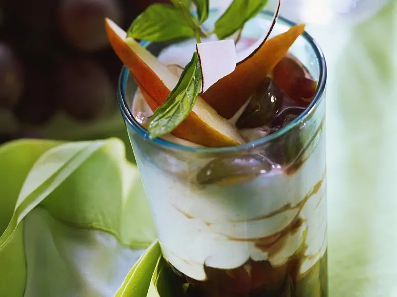 Quarkcreme mit Trauben