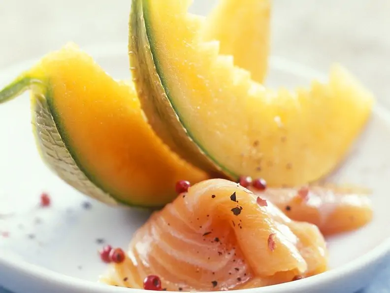 Melone mit Lachs