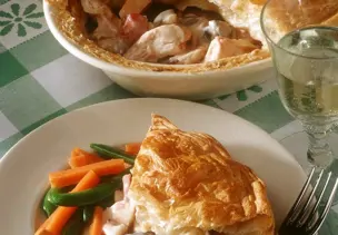 Hühnerfrikassee überbacken
