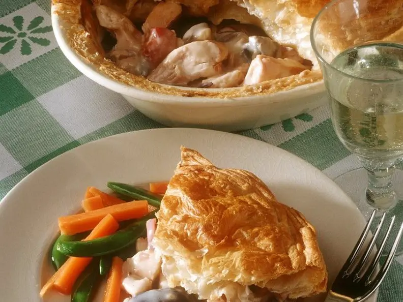 Hühnerfrikassee überbacken