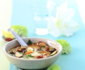 Reissuppe mit Pilzen