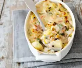 Kartoffel-Gemüse-Auflauf mit Meeresfrüchten