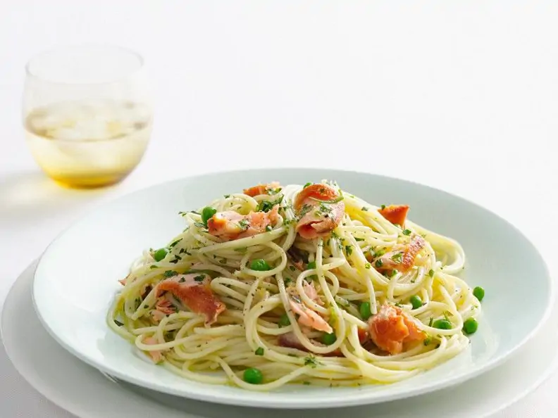 Spaghetti mit Räucherforelle