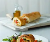 Gemüsestrudel mit Nusscreme