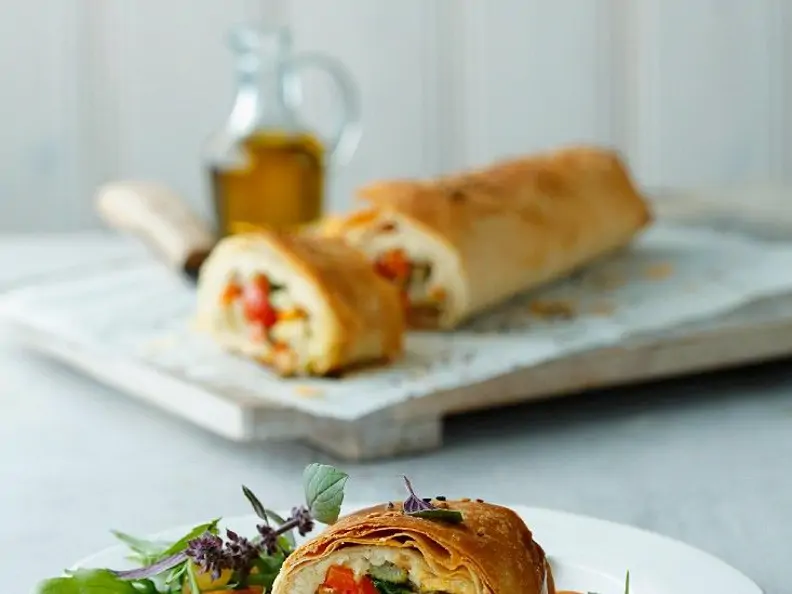 Gemüsestrudel mit Nusscreme