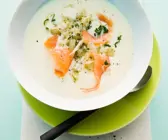 Kartoffelsuppe mit Lachs