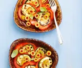 Gegrillte Zucchini-Tomatensalat
