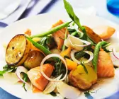 Gemüsesalat mit Lachs