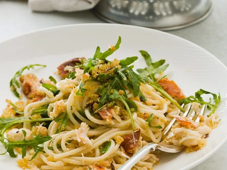 Spaghetti mit Flusskrebsen