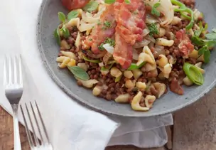 Linsen mit Spätzle
