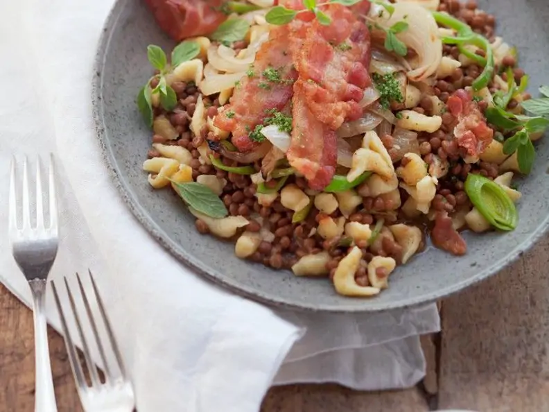 Linsen mit Spätzle