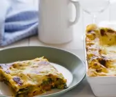 Lasagne mit Spinat und roten Linsen