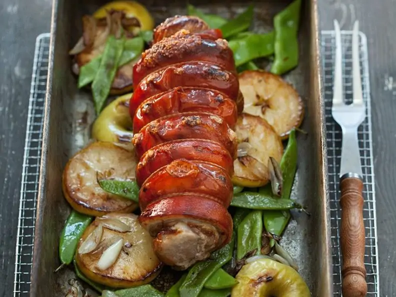 Spanferkel mit Bohnen