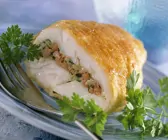 Mit Lachs gefüllter Steinbutt