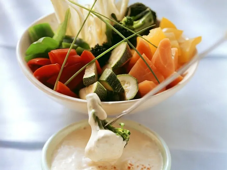 Fondue mit Gemüse