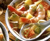 Schnelle Shrimpssuppe