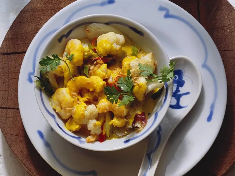 Blumenkohl-Curry mit Krabben