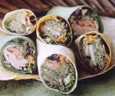 Wraps mit Gemüse-Schinkenfüllung