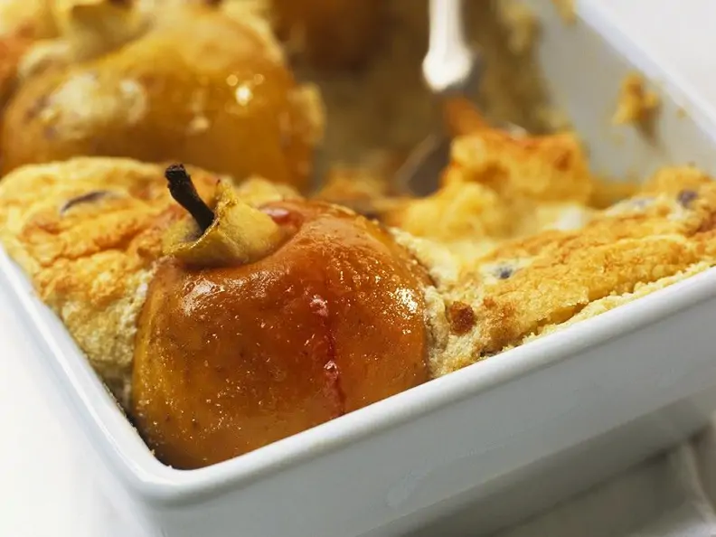 Soufflé mit Bratäpfeln
