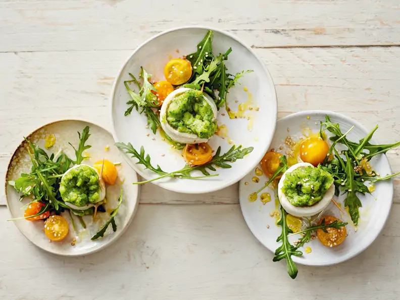 Schollenrouladen mit Sellerie-Rucola-Püree