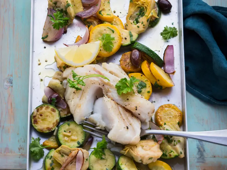 Kabeljaufilet mit Artischocken