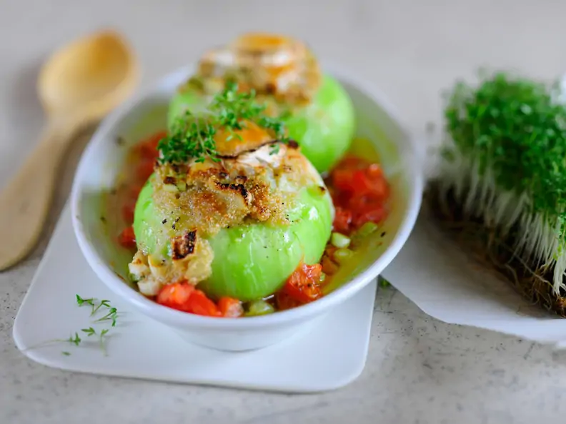 Gefüllter Kohlrabi mit Amaranth und Ziegenkäse