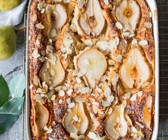 Quarkauflauf mit Birnen und Mandelblättchen