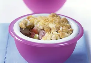 Schneller Rhabarber-Crumble