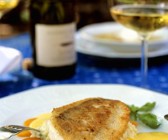 Gebratener Zander mit Risotto und Sauce Hollandaise