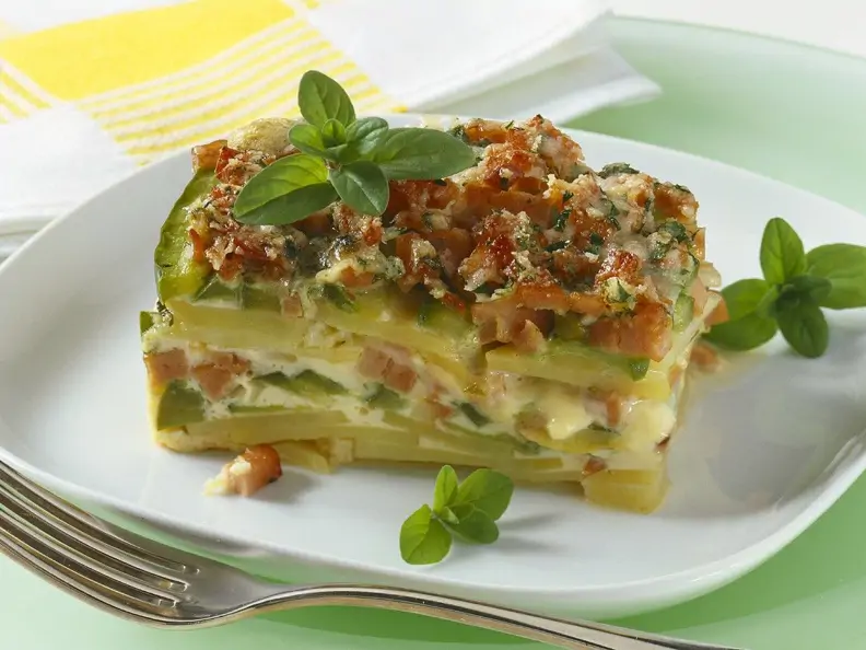 Kartoffelauflauf mit Mortadella