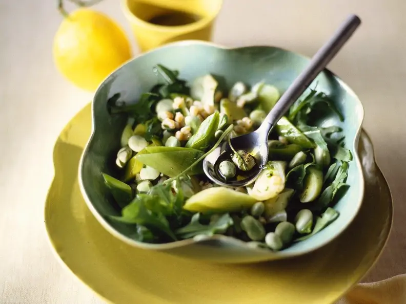 Dinkel-Bohnensalat