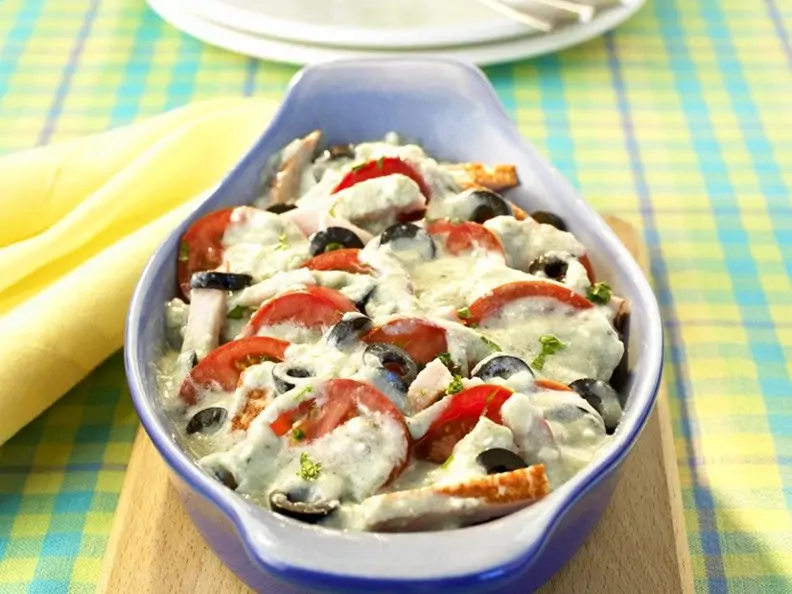 Kartoffelgratin mit Pute und Tomaten