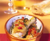 Poularde mit Tomaten aus dem Ofen