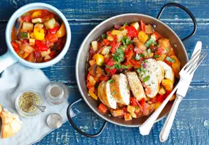 Ratatouille mit gegrillter Hähnchenbrust