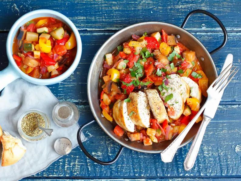 Ratatouille mit gegrillter Hähnchenbrust