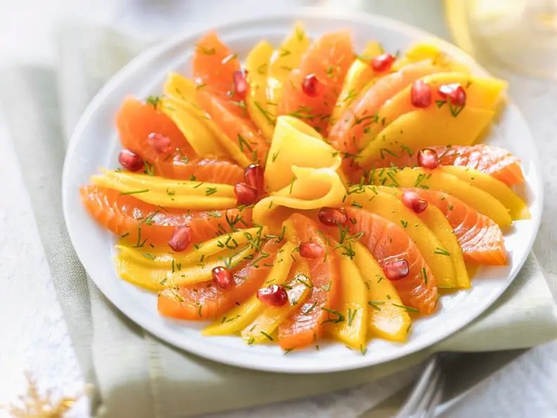 Lachs-Mango-Sashimi