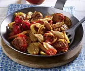 Hähnchengeschnetzeltes mit Pfannen Pasta