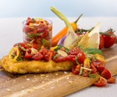 Knusprige Bruschetta mit Fisch